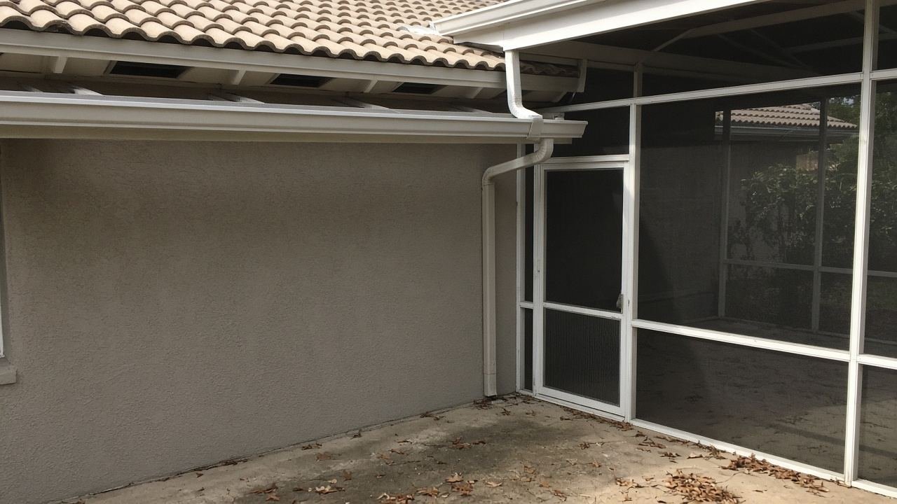 Screened lanai and tile eave on a Florida house