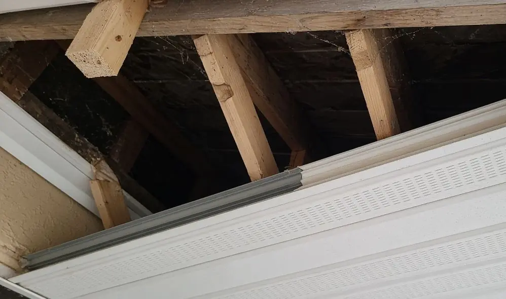 Typical soffit open into an attic