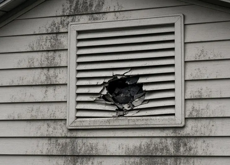 Typical broken gable vent